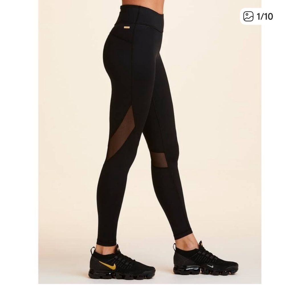 Alala Black Leggings with Mesh Detail - Captain Ankle Pant - Picture 2 of 14